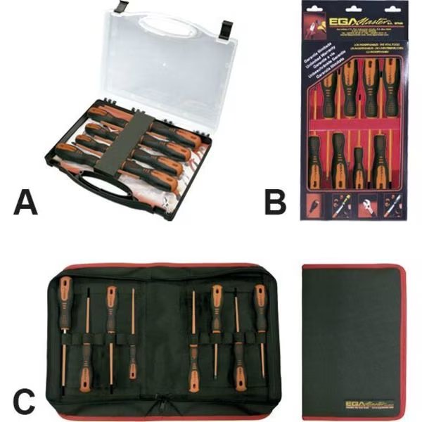SET OF  6 SCREWDRIVERS ELECT. ROTORK 1000 V IN PLASTIC CASE, Ega Master, Mfr#: 76972